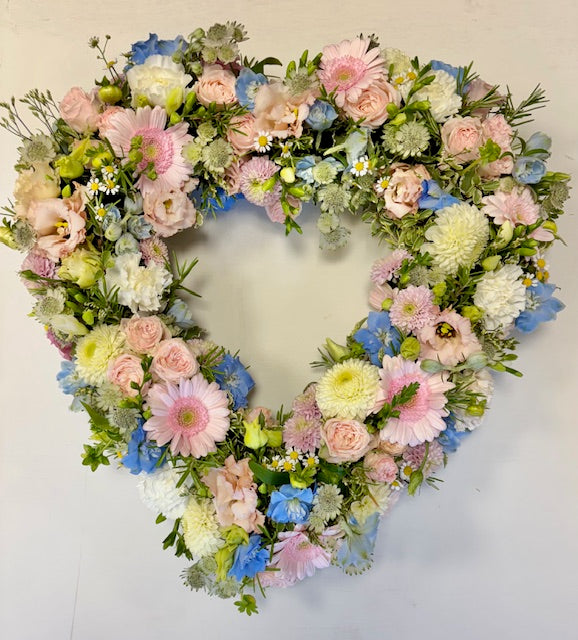 Heart Open Loose Funeral Wreath